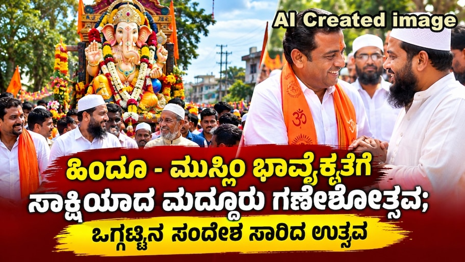 ಹಿಂದೂ - ಮುಸ್ಲಿಂ ಭಾವೈಕ್ಯತೆಗೆ ಸಾಕ್ಷಿಯಾದ ಮದ್ದೂರು ಗಣೇಶೋತ್ಸವ; ಒಗ್ಗಟ್ಟಿನ ಸಂದೇಶ ಸಾರಿದ ಉತ್ಸವ