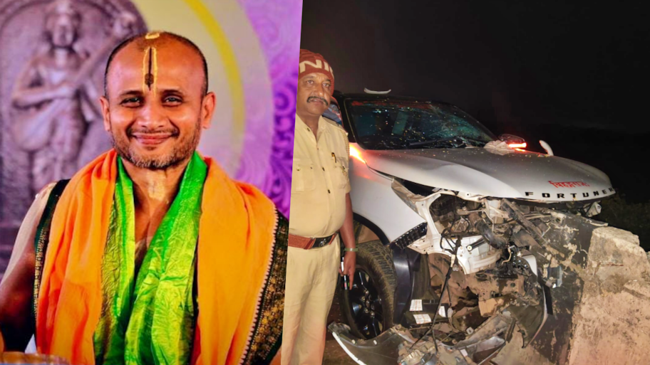 ಡಿವೈಡರ್‌ಗೆ ಡಿಕ್ಕಿ ಹೊಡೆದ ಉತ್ತರಾದಿ ಮಠದ ಕಾರು; ಸತ್ಯಾತ್ಮತೀರ್ಥ ಸ್ವಾಮೀಜಿ ಸೇರಿ ಮೂವರಿಗೆ ಗಾಯ