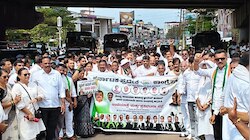 ಜ್ಞಾನೇಶ್ ಕುಮಾರ್ ರಾಜೀನಾಮೆಗೆ ಒತ್ತಾಯಿಸಿ ಮಂಗಳೂರಿನಲ್ಲಿ ಕಾಂಗ್ರೆಸ್ ಪಾದಯಾತ್ರೆ, ಪ್ರತಿಭಟನೆ
