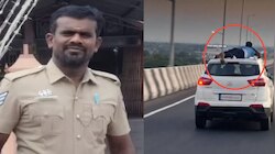 40 ಕಿಮೀ.. ಕಾರಿನ ಮೇಲೆ ಕಾನ್ಸಟೇಬಲ್‌ ಸಾಹಸ..! ರಣರೋಚಕ ವಿಡಿಯೋ ವೈರಲ್‌