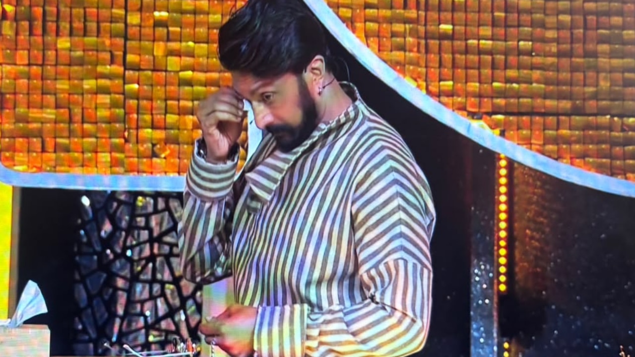 Sudeep cried on bigg boss stage