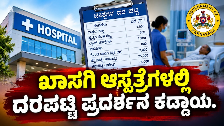 ರೋಗಿಗಳಿಗೆ ಗೂಡ್‌ ನ್ಯೂಸ್‌ : ಇನ್ಮುಂದೆ ಎಲ್ಲಾ ಖಾಸಗಿ ಆಸ್ಪತ್ರೆಗಳಲ್ಲಿ ದರಪಟ್ಟಿ ಪ್ರದರ್ಶನ ಕಡ್ಡಾಯ